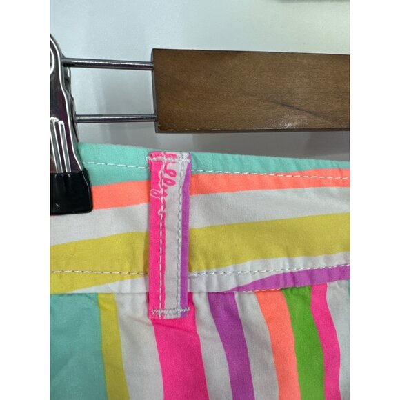 Lilly Pulitzer Womens Striped Multicolor Callahan Short With Button & Zip Closur - Picture 3 of 11